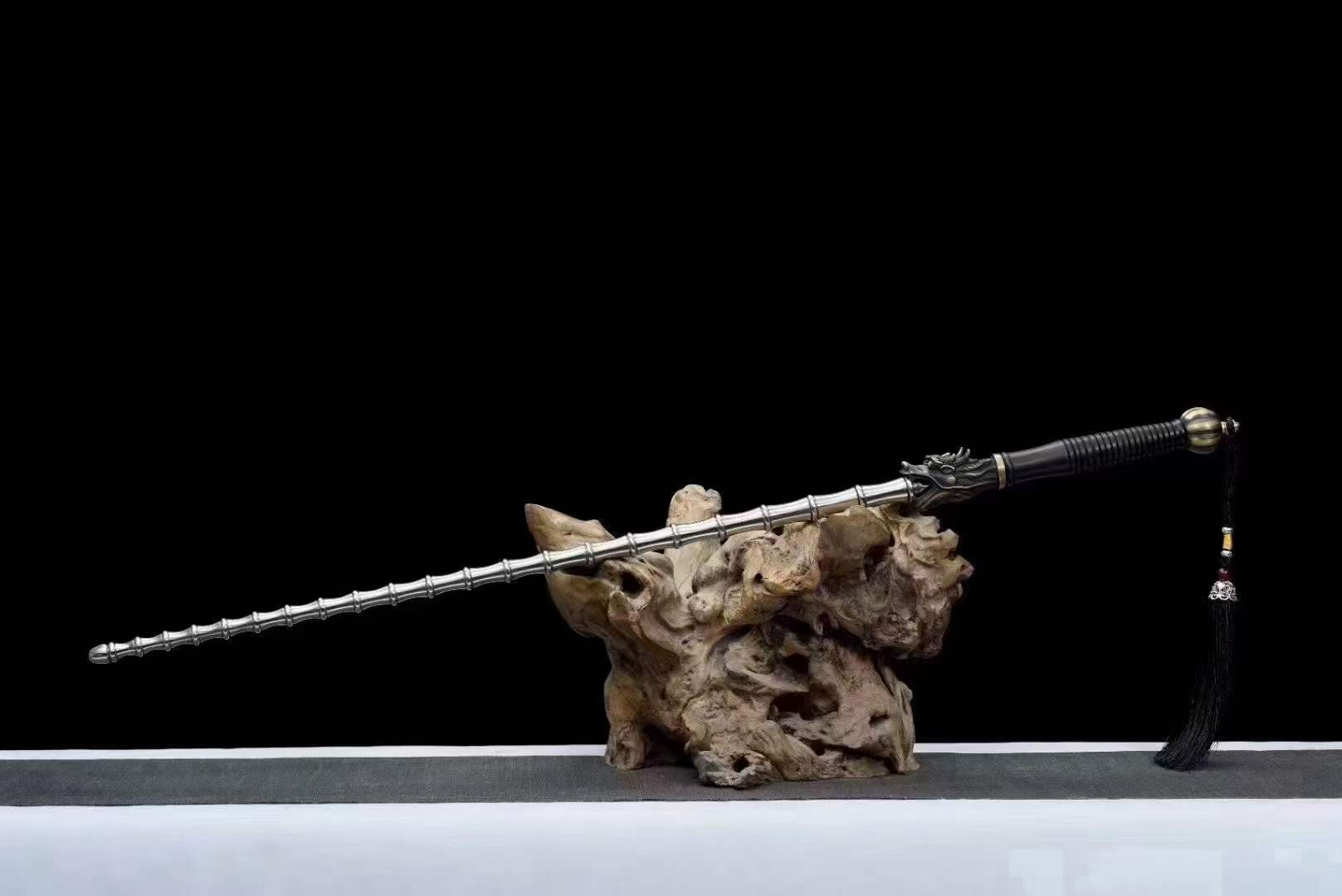 三色铜“青龙刀盘”武士刀（黑檀