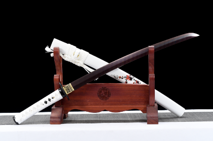 三色铜“青龙刀盘”武士刀（黑檀