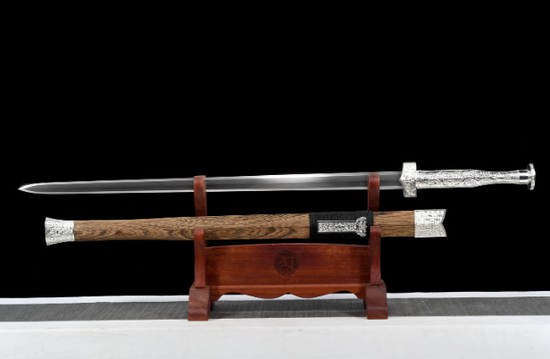 三色铜“青龙刀盘”武士刀（黑檀