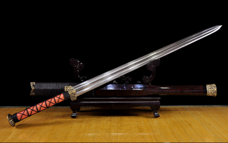 三色铜“青龙刀盘”武士刀（黑檀
