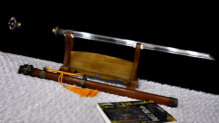 三色铜“青龙刀盘”武士刀（黑檀