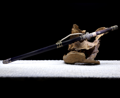 三色铜“青龙刀盘”武士刀（黑檀